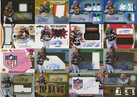 Lot of (50) 2012 Trent Richardson Certified Autographed Game Used Rookie Cards